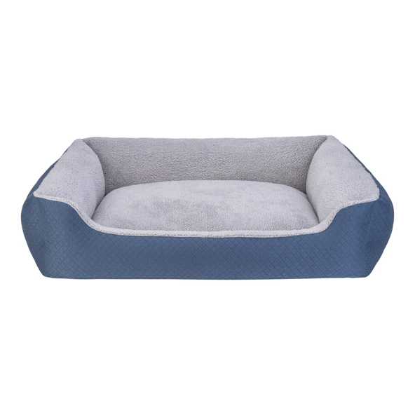 Pet Comfort Bravo Duo  Köpek Yatağı Mavi/Gri Peluş XL 105x80cm ürün görseli 1