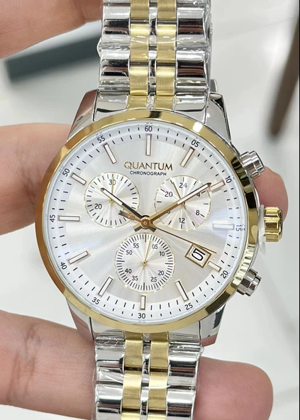 Qunatum Orijinal 2 Yıl Garantili Su Geçirmez Çelik Kordon Fonksiyonlu Erkek Kol Saati - Resim 2