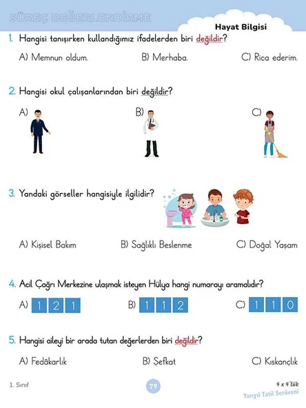 1. Sınıf 4x4’lük Yarıyıl Tatil Serüveni – Bilişsel Etkinlikler 2025 - Resim 10