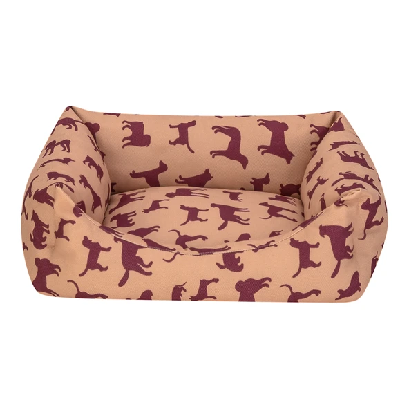 Pet Comfort Uniform Bej-Bordo Kedi ve Köpek Yatağı S 50x40cm ürün görseli 1