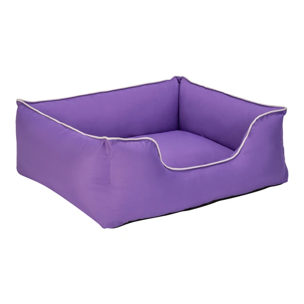 Pet Comfort Alpha  Köpek Yatağı Mor w Beyaz Biye M 80x65cm - Resim 2