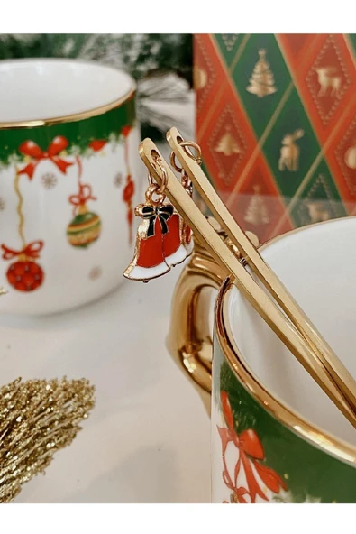 Tohana Altın Kaşıklı Porselen Kupa 10266 - Yeni Yıl - Resim 3