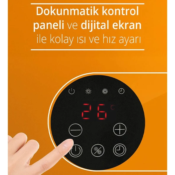 Kiwi KHT 8490 2000 W Duvar Tipi Fanlı Isıtıcı - Resim 4