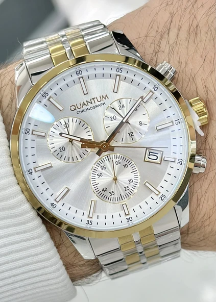 Qunatum Orijinal 2 Yıl Garantili Su Geçirmez Çelik Kordon Fonksiyonlu Erkek Kol Saati - Resim 5