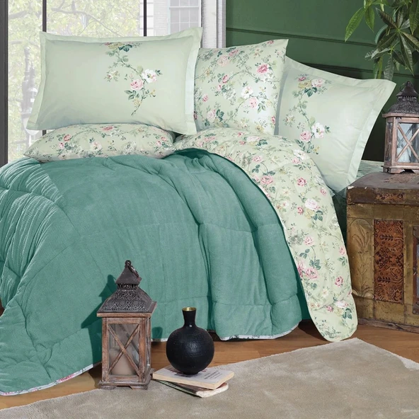 Clasy Wellsoft Çift Kişilik Çift Taraflı Uyku Seti Elara V4 Mint Rengi Yeni Sezon Yeni Ürün - Resim 2