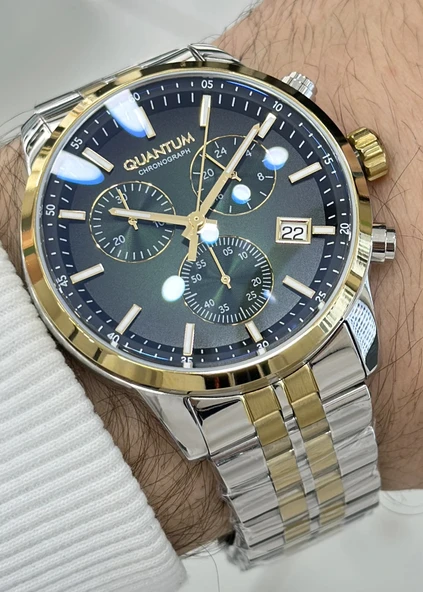 Qunatum Orijinal 2 Yıl Garantili Su Geçirmez Çelik Kordon Fonksiyonlu Erkek Kol Saati - Resim 4