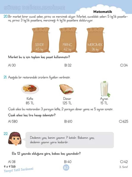 3. Sınıf 4x4’lük Yarıyıl Tatil Serüveni – Bilişsel Etkinlikler 2025 - Resim 2