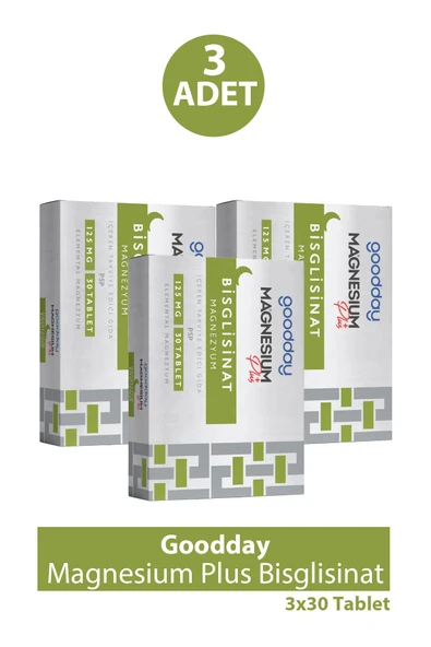Goodday Magnesium Plus Bisglisinat 30 Tablet 3 Adet ürün görseli 1