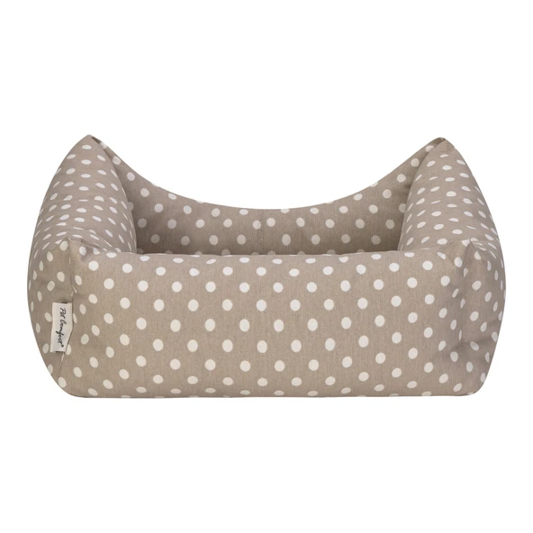 Pet Comfort Uniform Bej Puantiyeli Kedi ve Köpek Yatağı S 50x40cm - Resim 3