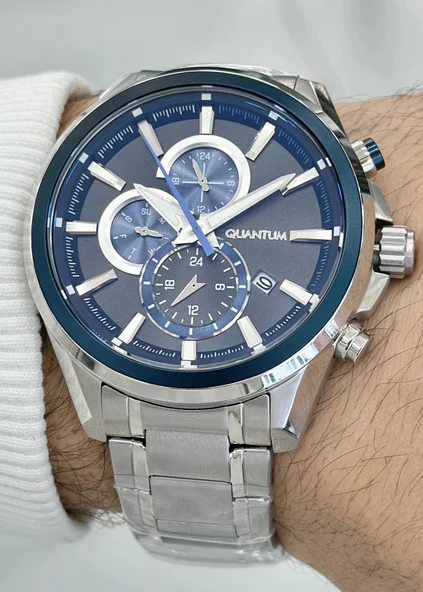 Qunatum Orijinal 2 Yıl Garantili Su Geçirmez Çelik Kordon Fonksiyonlu Erkek Kol Saati - Resim 4