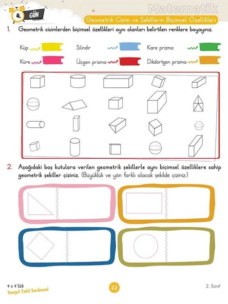 2. Sınıf 4x4’lük Yarıyıl Tatil Serüveni – Bilişsel Etkinlikler 2025 - Resim 7