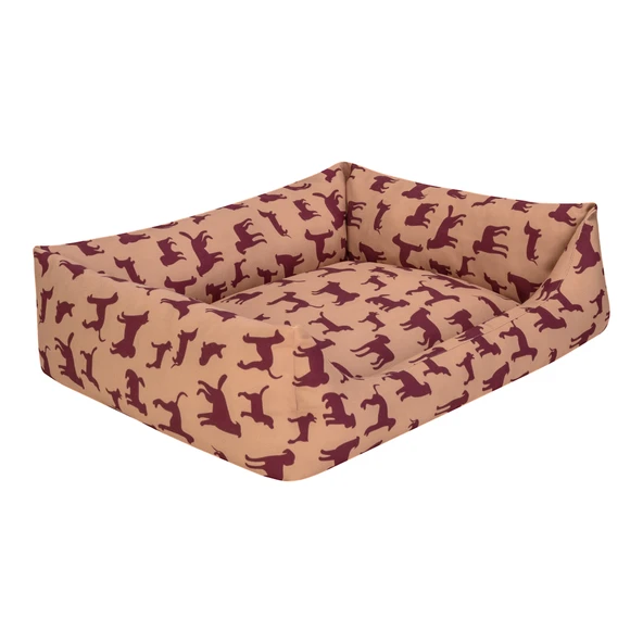 Pet Comfort Uniform Bej-Bordo Köpek Yatağı L 70x60cm - Resim 2