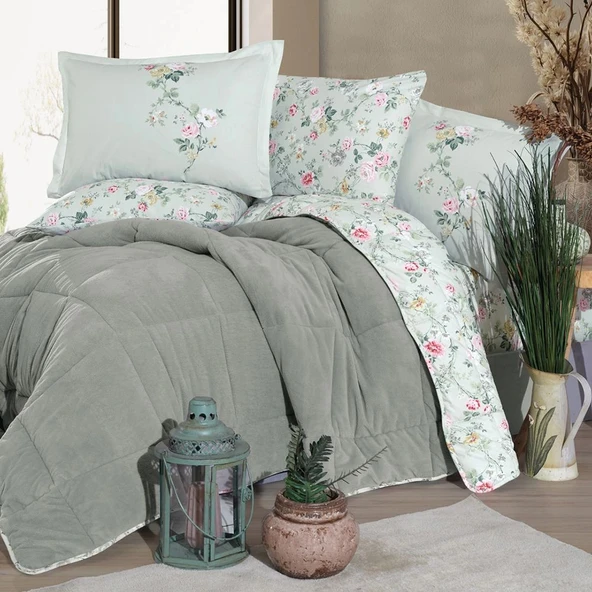 Clasy Wellsoft Çift Kişilik Çift Taraflı Uyku Seti Elara V3 Gri Renk Yeni Sezon Yeni Ürün - Resim 2