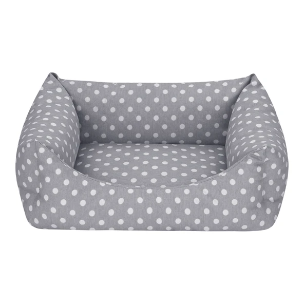 Pet Comfort Uniform Gri Puantiyeli Kedi ve Köpek Yatağı S 50x40cm ürün görseli 1