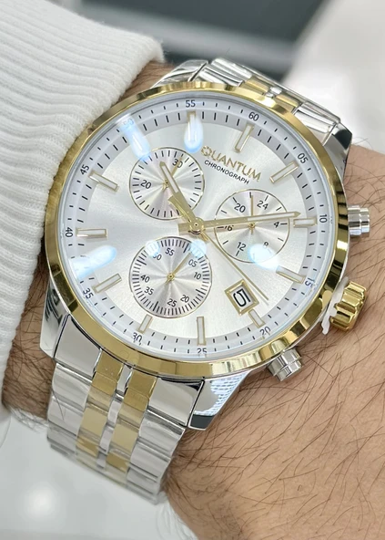 Qunatum Orijinal 2 Yıl Garantili Su Geçirmez Çelik Kordon Fonksiyonlu Erkek Kol Saati - Resim 3