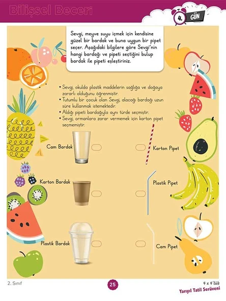 2. Sınıf 4x4’lük Yarıyıl Tatil Serüveni – Bilişsel Etkinlikler 2025 - Resim 4