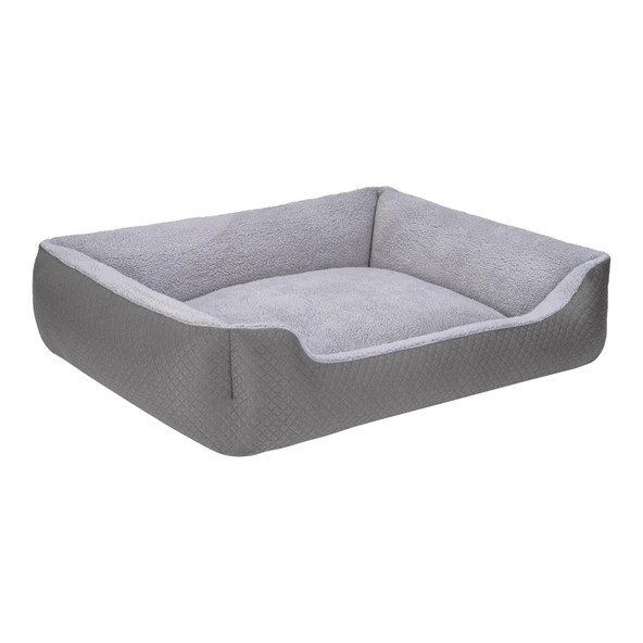 Pet Comfort Bravo Duo  Köpek Yatağı Gri/Gri Peluş XL 105x80cm - Resim 2