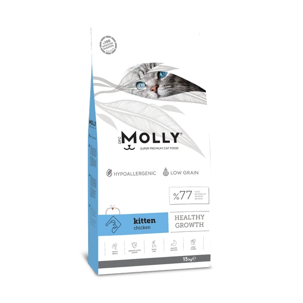 Molly Hipoalerjenik Düşük Tahıllı Tavuklu Yavru Kedi Maması 15 Kg ürün görseli 1