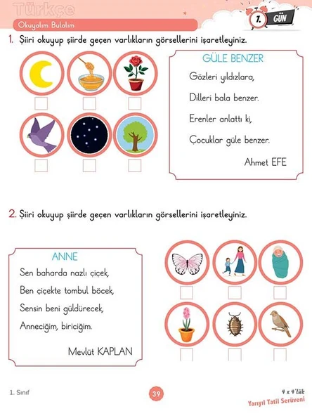 1. Sınıf 4x4’lük Yarıyıl Tatil Serüveni – Bilişsel Etkinlikler 2025 - Resim 9