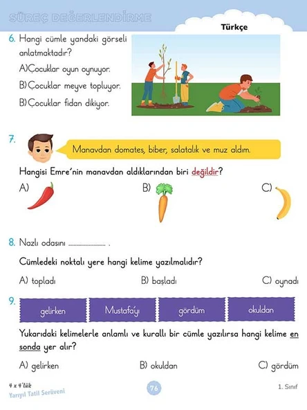 1. Sınıf 4x4’lük Yarıyıl Tatil Serüveni – Bilişsel Etkinlikler 2025 - Resim 3