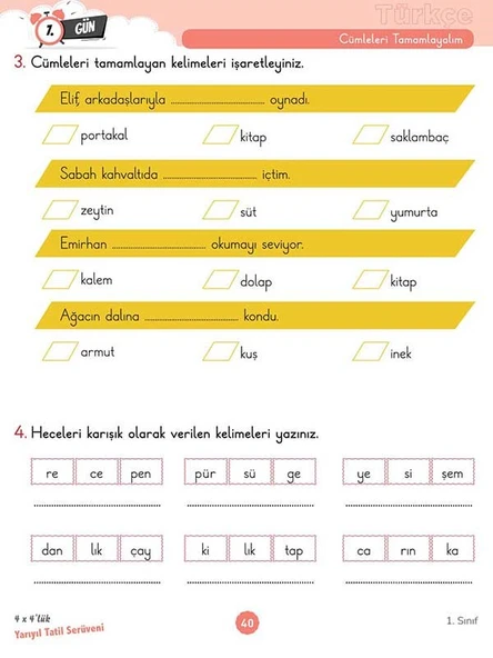 1. Sınıf 4x4’lük Yarıyıl Tatil Serüveni – Bilişsel Etkinlikler 2025 - Resim 8