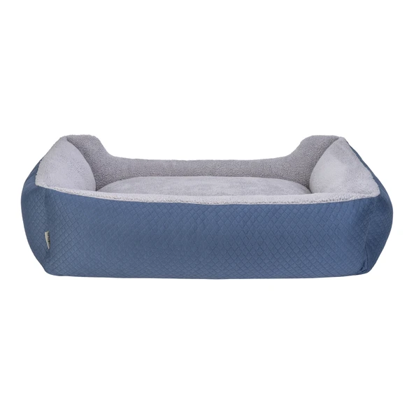 Pet Comfort Bravo Duo  Köpek Yatağı Mavi/Gri Peluş XL 105x80cm - Resim 3