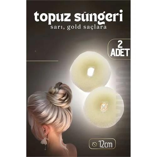 HSNET Gold Saç Topuz Süngeri 2 ADET 12 CM Çap 5 cm Kalınlık ürün görseli 1