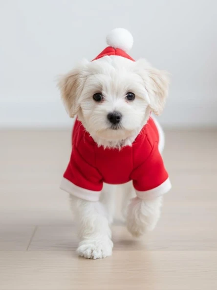 KardanAdam Kırmızı Polar Köpek Kıyafeti | Kapüşonlu Noel Köpek Sweatshirt | Küçük Irklar İçin - Resim 9