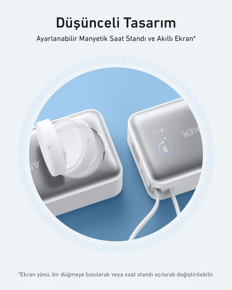 Anker MagGo 10000mh Powerbank Beyaz - A1657 - Resim 6