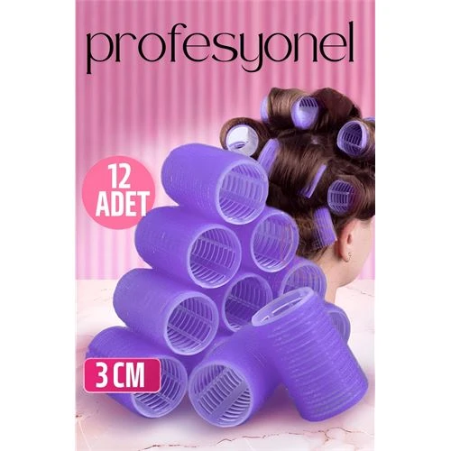 HSNET 3 Cm Bigudi Saç Bigudisi Profesyonel 12 ADET ürün görseli 1