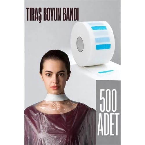 HSNET Kuaför Tıraş Boyun Bandı - Berber Boyun Bandı Tek Kullanımlık Boyun Bandı 500 Adet ürün görseli 1