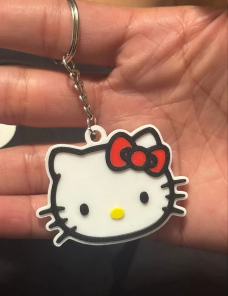 3D Baskı PLA Hello Kitty Anahtarlık – Hafif, Dayanıklı - Resim 2