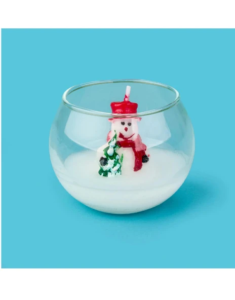Tohana Cam Fanusta Yılbaşı Figürlü Mum 77148 ürün görseli 1