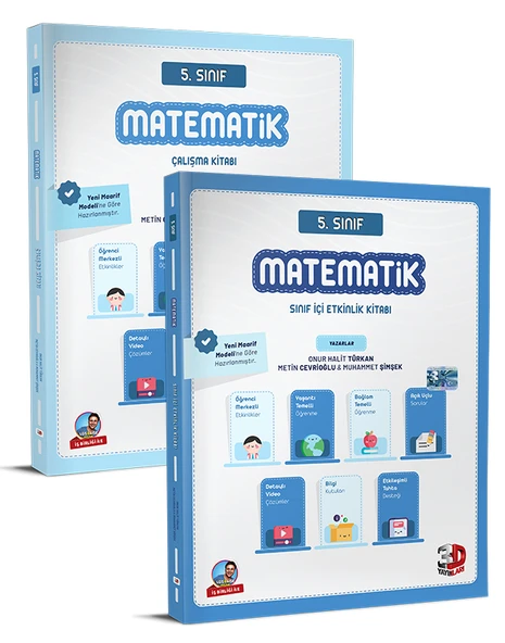 3D 2026 5. Sınıf Matematik Ek Sınıf İçi Etkinlik Kitabı + Çalışma Kitabı 2 Kitap - Resim 2