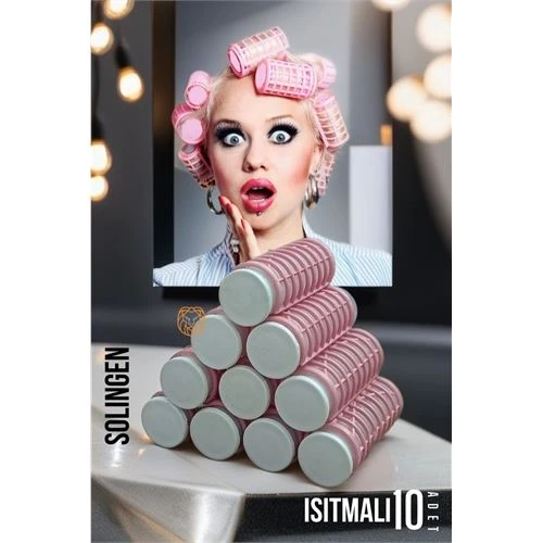 HSNET Isıtmalı Sulu Bigudi 2.5 cm 10 Adet Solingen Professional ürün görseli 1