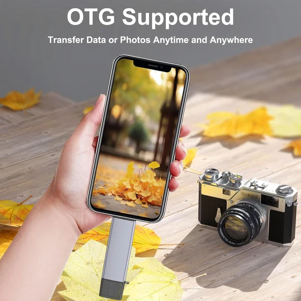 Daytona ADS-28 6In1 OTG Card Reader- SD Kart Okuyucu, USB 3.0 ve Tip C Kart Okuyucu Yüksek Hızlı OTG Adaptör - iPhone,iPad,Android cihazlar,PC ve Laptop İçin - Resim 8