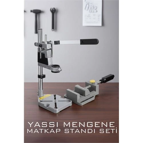 Tezgah Üstü Matkap Standı  + Tezgah Mengenes Seti ürün görseli 1