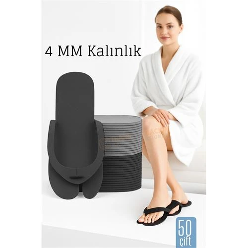 4 MM Kalın Tek Kullanımlık Spa Otel  Pedikür Terliği  50 Çift ürün görseli 1