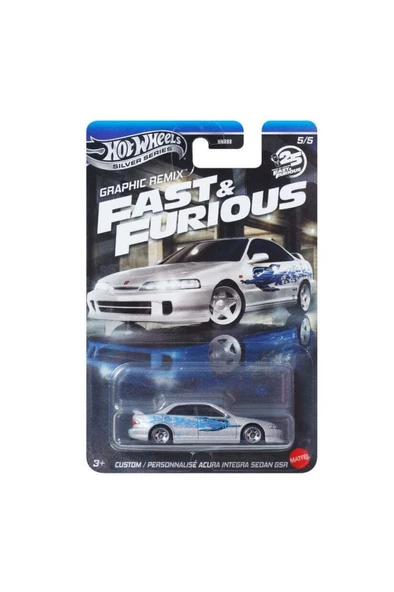 Hot Wheels Silver Series Fast & Furious Custom /Personnalise Acura Integra Sedan Gsr HNR88 JBY45 ürün görseli 1