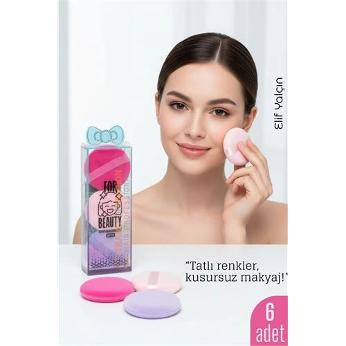 6'lı Makyaj Süngeri Seti – Yumuşak Dokulu, Latex-Free, Pürüzsüz Uygulama İçin İdeal ürün görseli 1