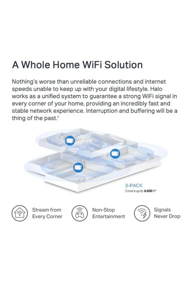 Mercusys Halo H70X 1800 Mbps 3'lü Router - Resim 6