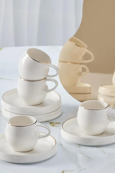 Sunset 6 Kişilik Kahve Fincan Takımı 100 ml Klasik ürün görseli 1