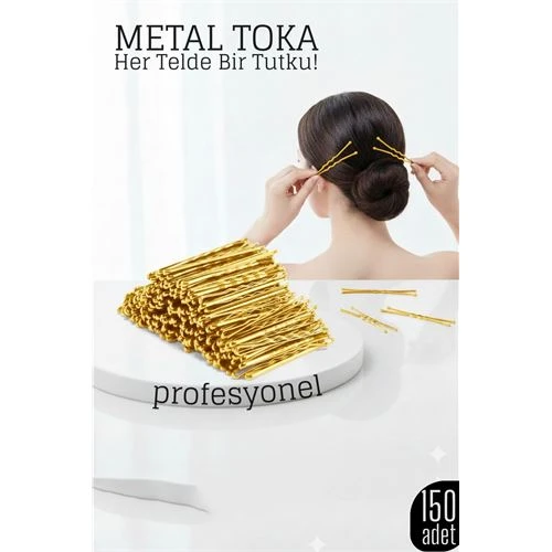 150’li Gold Metal Tel Toka Seti – Profesyonel Saç Şekillendirme İçin ürün görseli 1