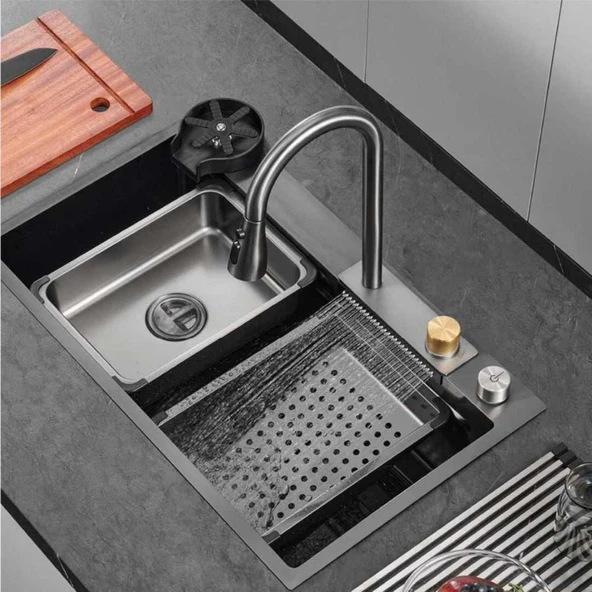 Crauf Dolce Vita 6375 Füme Akıllı Mutfak Eviyesi ürün görseli 1