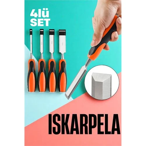 HSNET Iskarpela Seti - Vanadyum Çelik Ahşap İşleme Aleti  Profesyonellere Ahşap Keski Seti ürün görseli 1