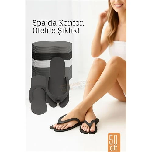 Tek Kullanımlık Spa Otel  Pedikür Terliği  50 Çift 2 MM Kalınlık ürün görseli 1