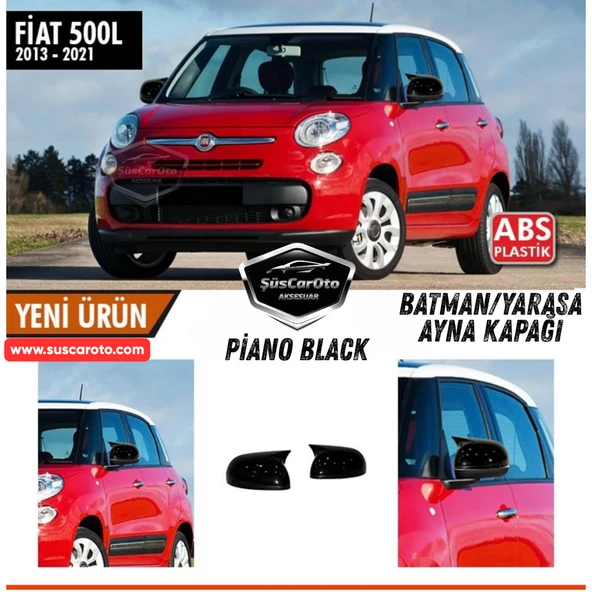 Fiat 500L 2013-2021 Uyumlu Batman Yarasa Ayna Kapağı Piano Black ABS Plastik Sağ Sol Takım ürün görseli 1