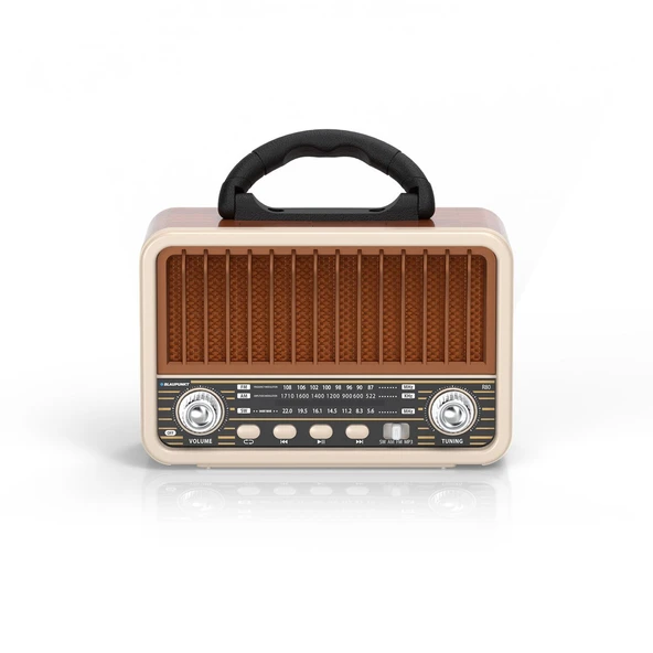 Blaupunkt R80 Nostaljik Radyo BT 5.3 Type-C Destekli FM AM SW Hafızalı Şarjlı Kahverengi ürün görseli 1