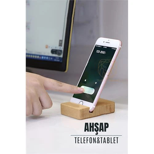 HSNET Yan-Dik Cep Telefonu Standı Ahşap Luca Salvatore Design ürün görseli 1