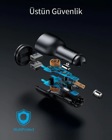 Anker PowerDrive III 2-Port 36W Araç Şarjı - Resim 4